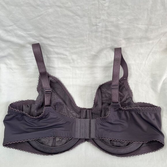 Glamorise Womens Purple Full Figure Wonderwire Lace Bra 48C style 9845 - Picture 5 of 9